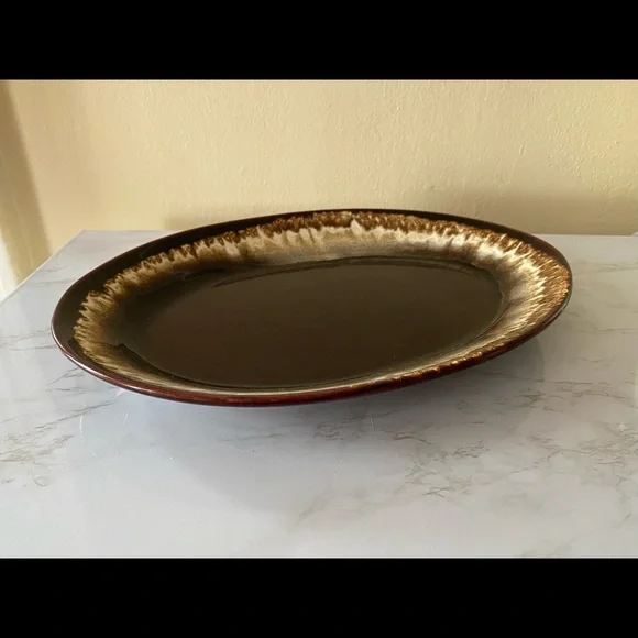 VINTAGE PFALTZGRAFF OVAL BROWN SERVING TRAY